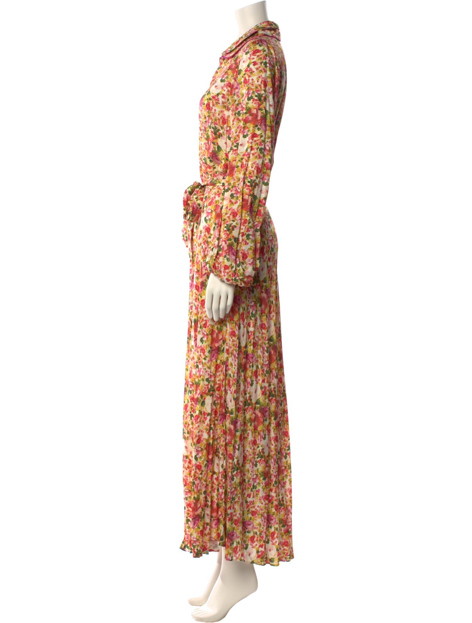 Loretta Caponi Floral Print Long Dress