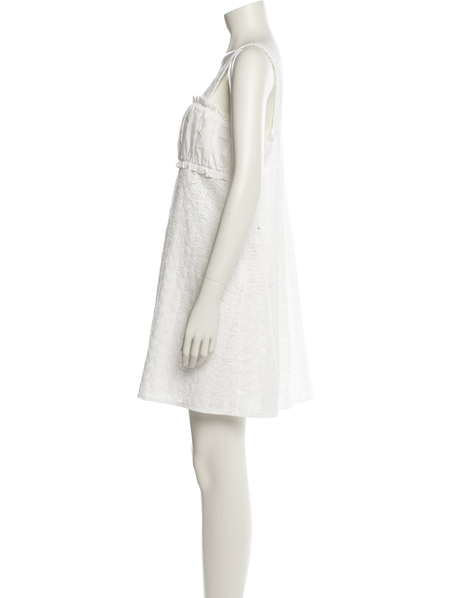 Loretta Caponi Square Neckline Mini Dress