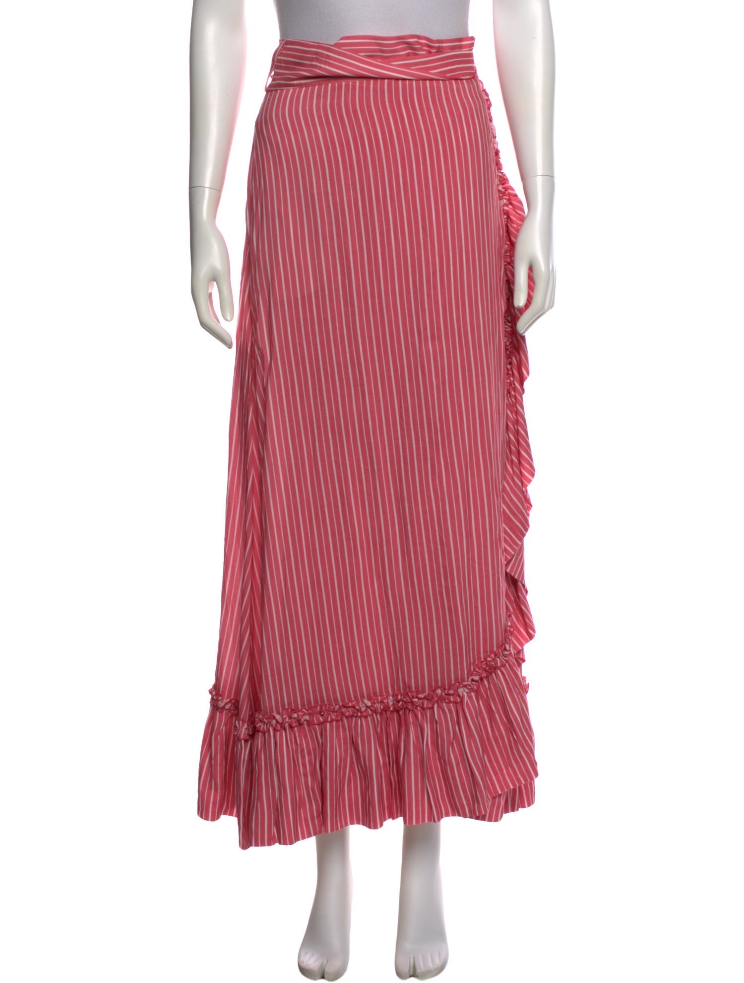 Loretta Caponi Striped Midi Length Skirt