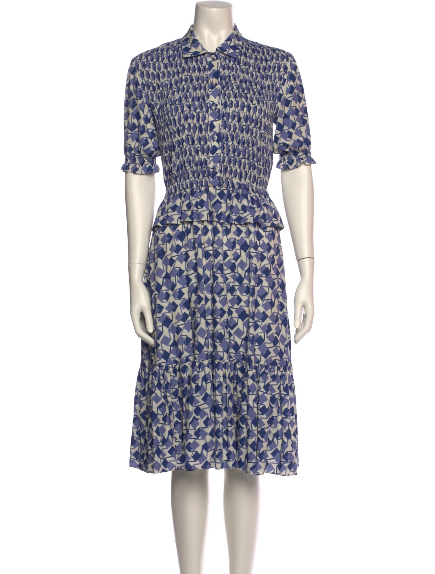 Loretta Caponi Printed Midi Length Dress