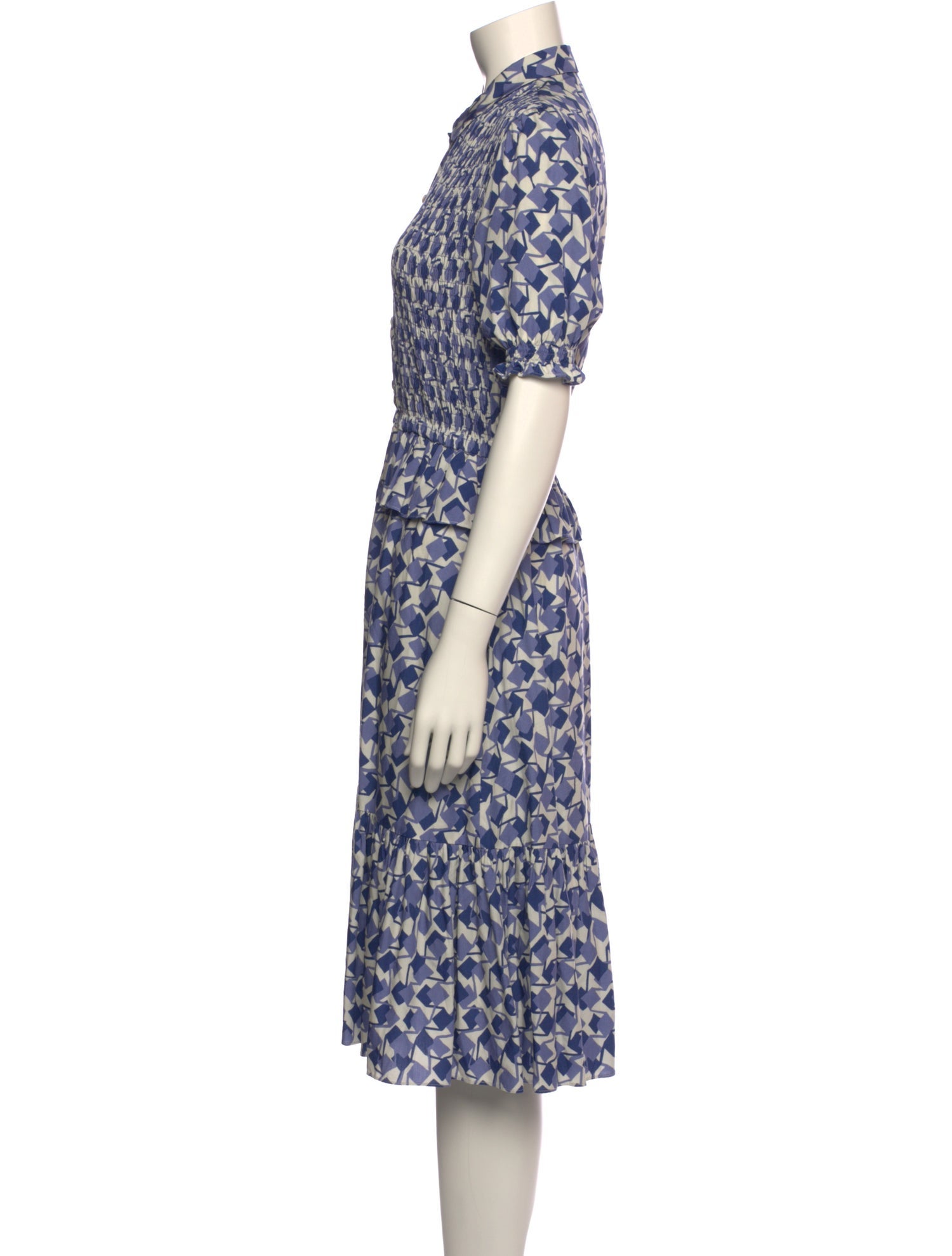 Loretta Caponi Printed Midi Length Dress
