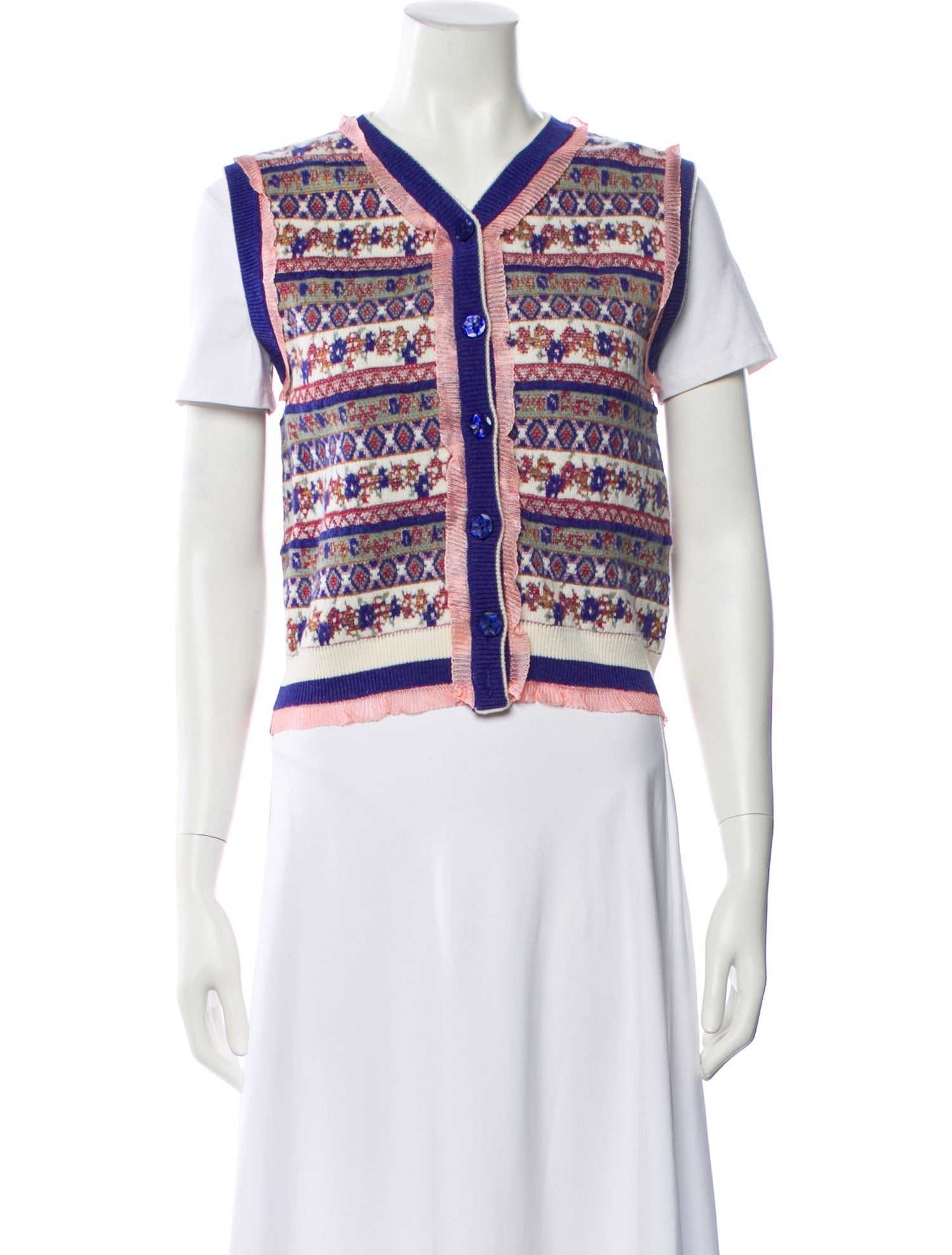 Loretta Caponi Wool Printed Sweater