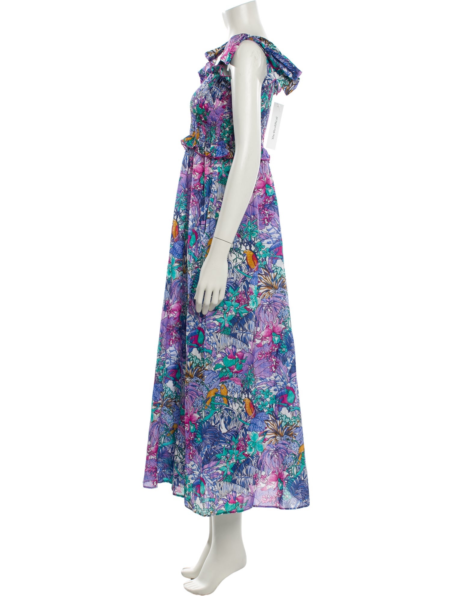 Loretta Caponi Floral Print Long Dress