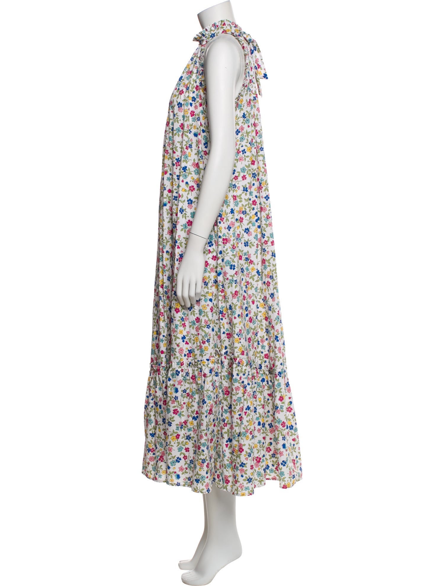 Loretta Caponi Floral Print Long Dress