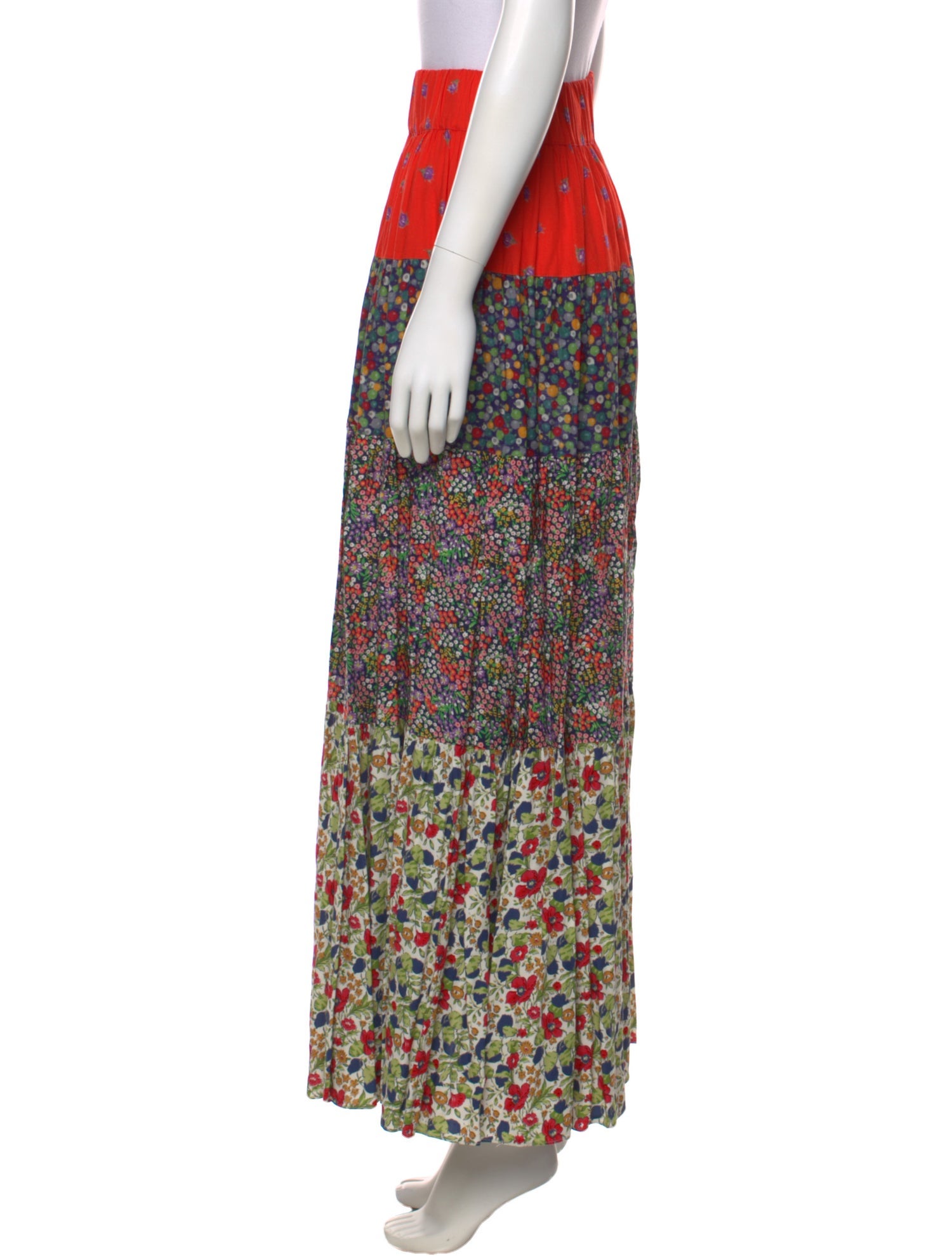 Loretta Caponi Floral Print Long Skirt