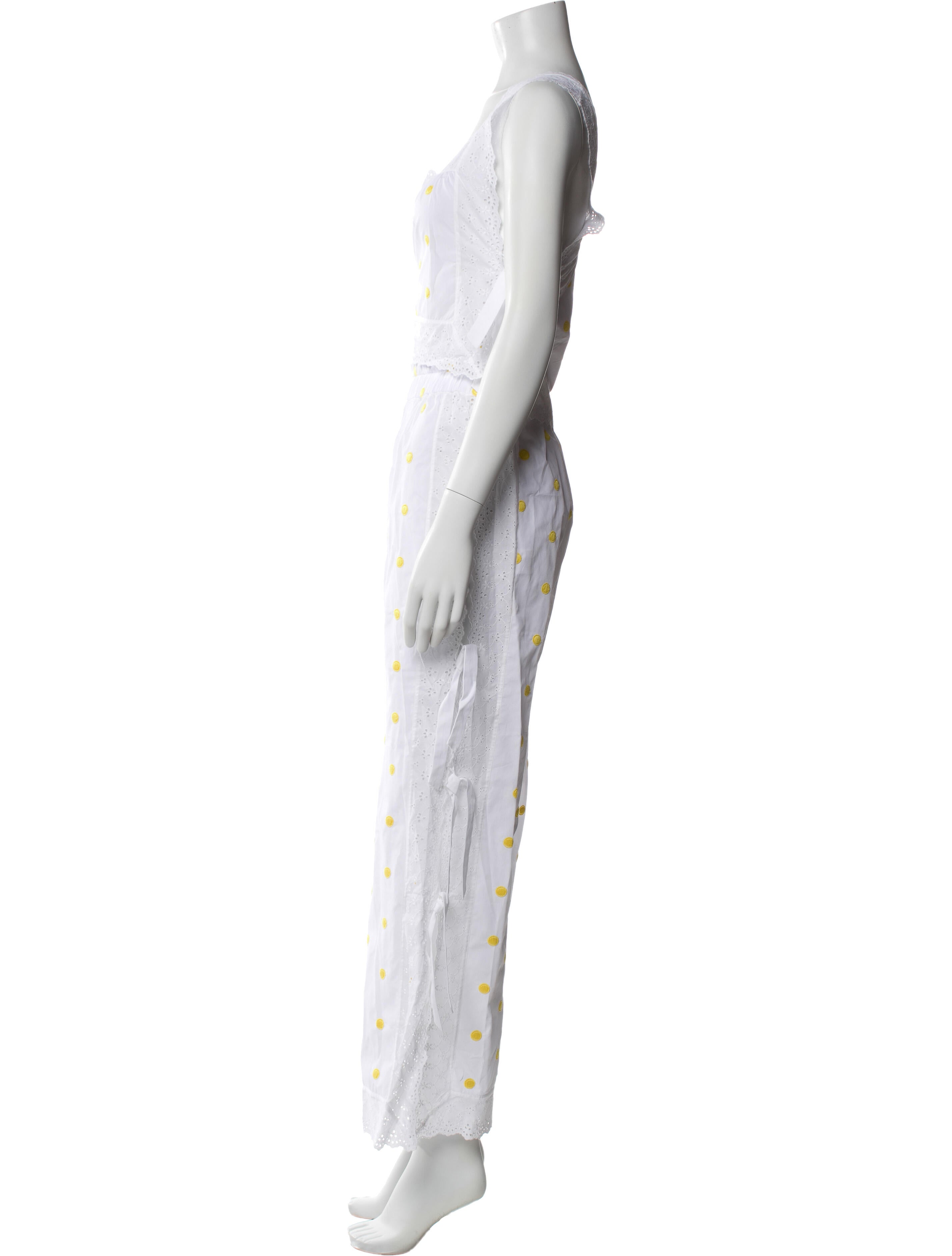 Loretta Caponi Polka Dot Print Pant Set