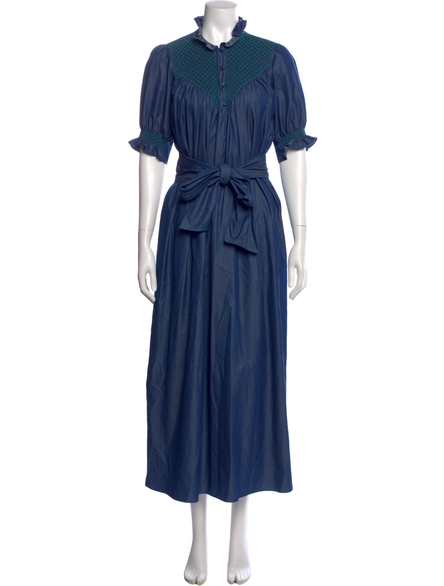 Loretta Caponi Mock Neck Long Dress