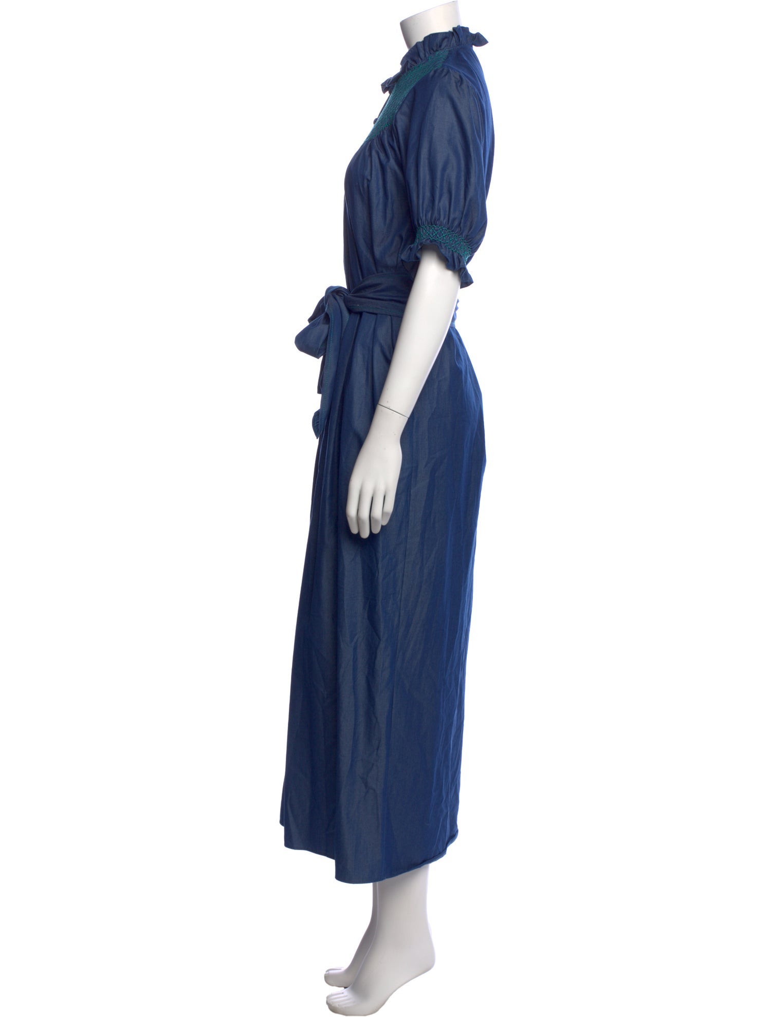 Loretta Caponi Mock Neck Long Dress