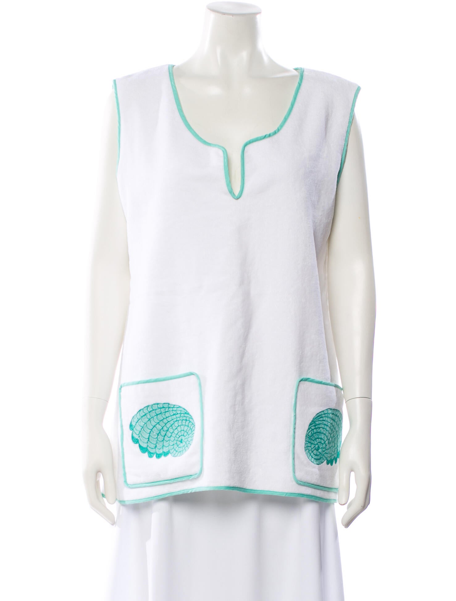 Loretta Caponi Square Neckline Mini Dress