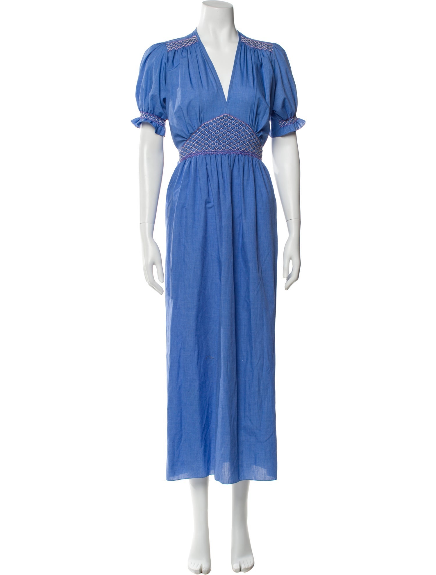Loretta Caponi V-Neck Long Dress