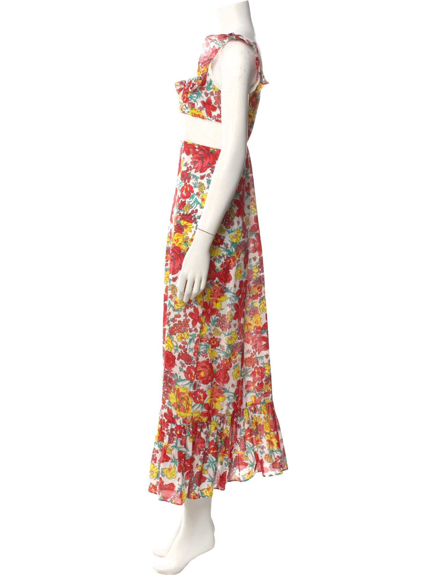 Loretta Caponi Floral Print Long Dress