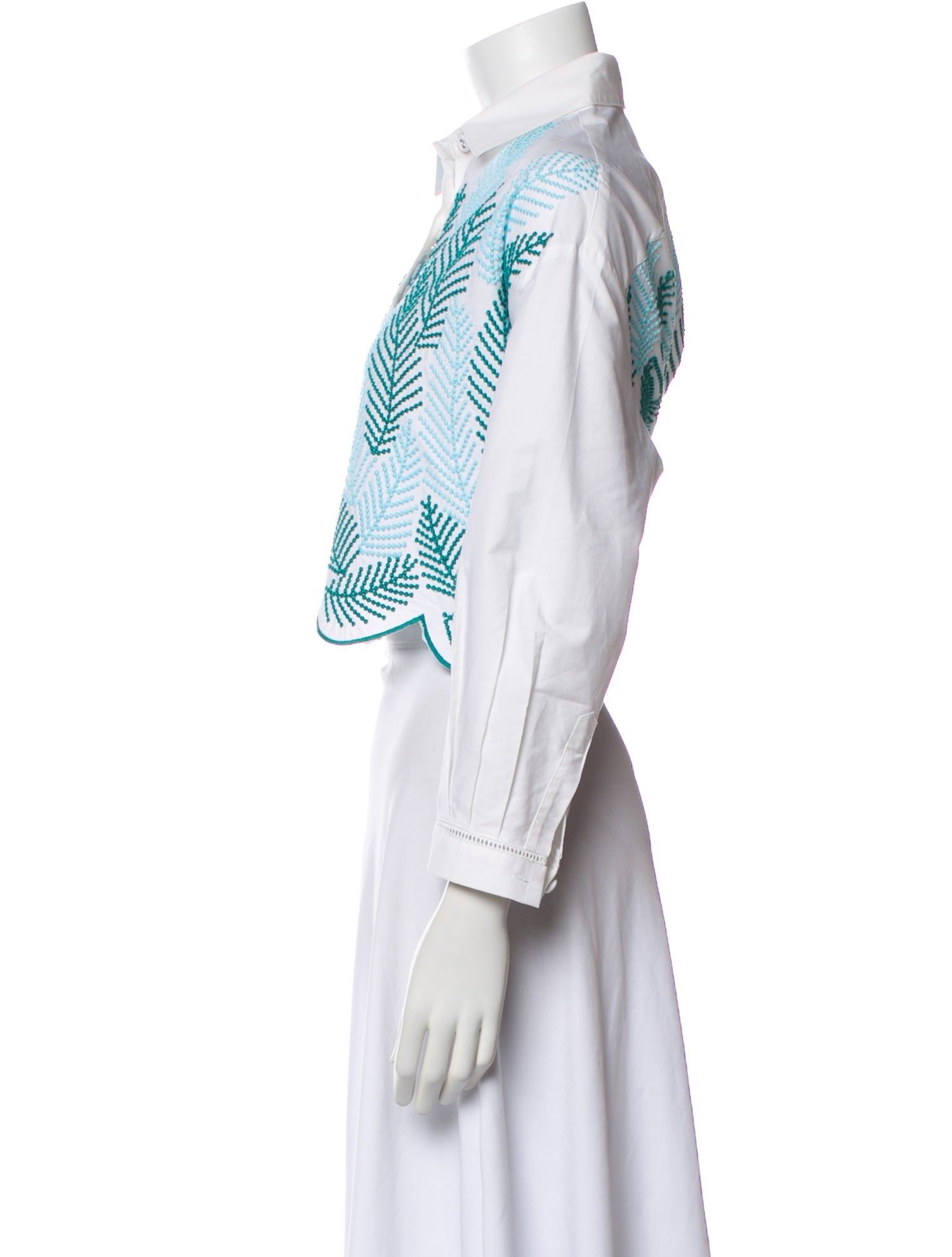 Loretta Caponi Floral Print Long Sleeve Button-Up Top