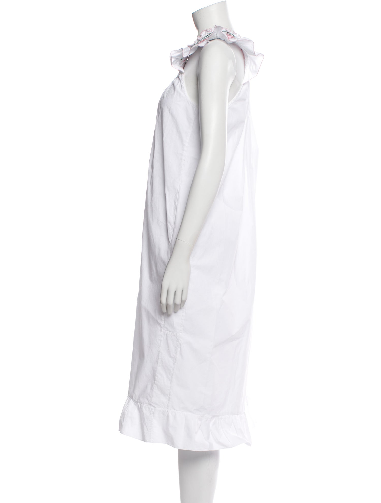 Loretta Caponi Scoop Neck Midi Length Dress