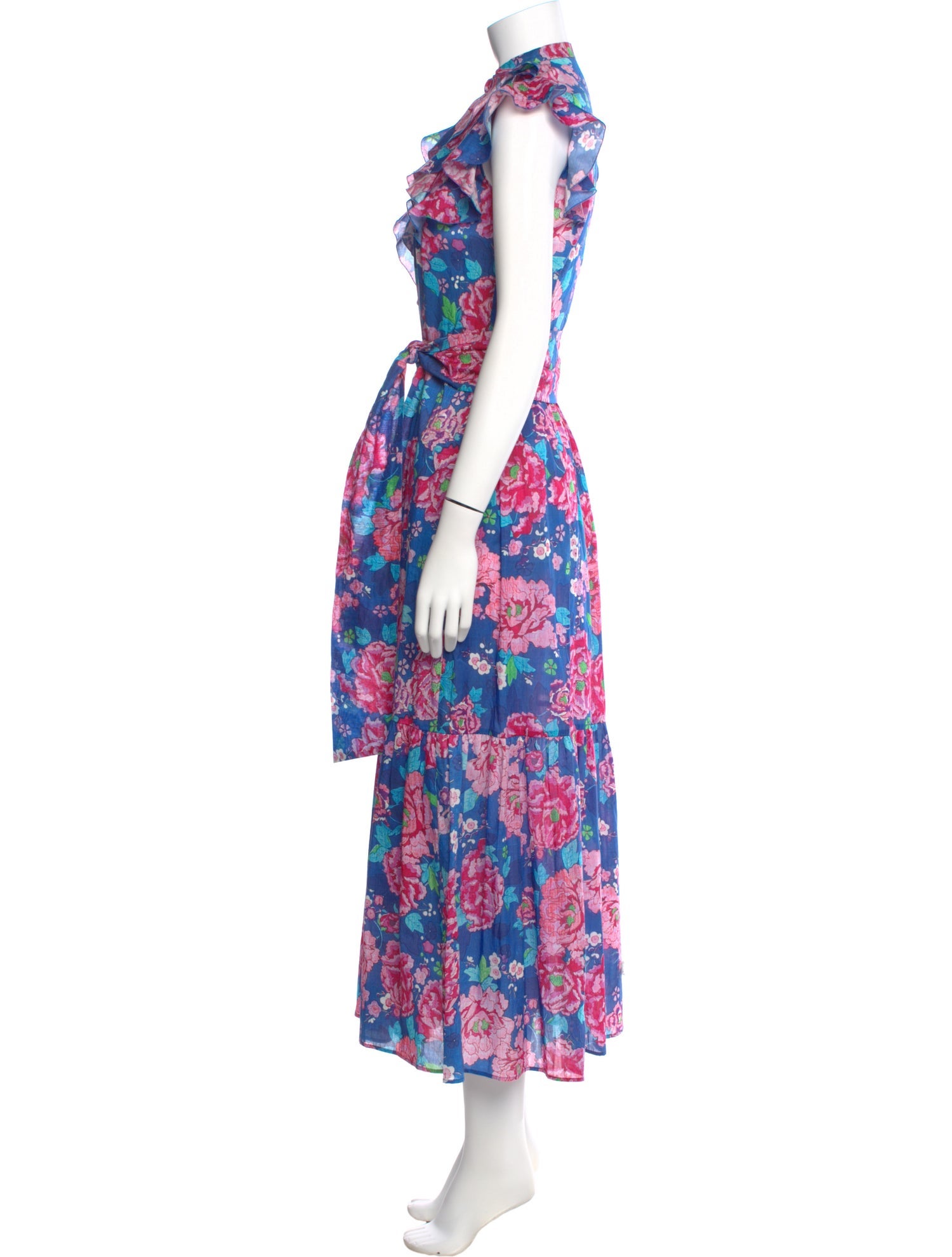 Loretta Caponi Floral Print Long Dress