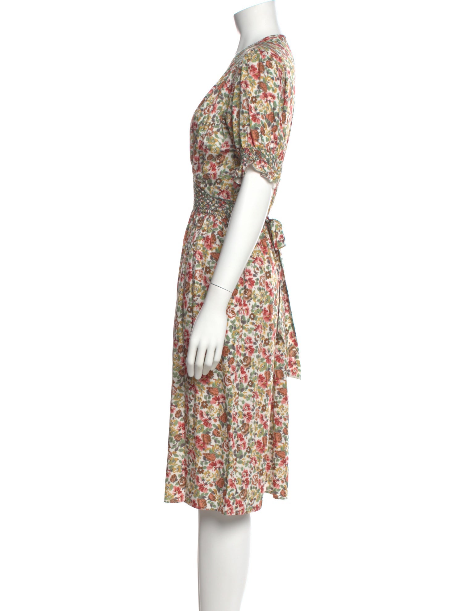 Loretta Caponi Floral Print Midi Length Dress