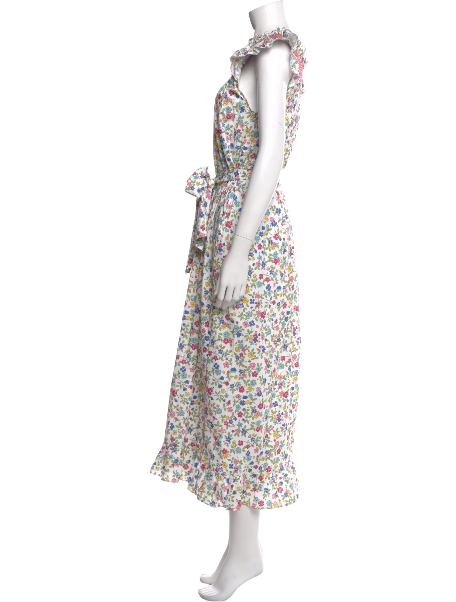Loretta Caponi Floral Print Long Dress
