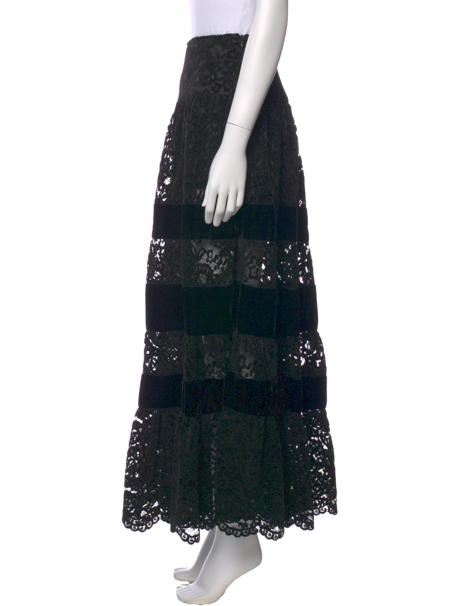 Loretta Caponi Velvet Long Skirt
