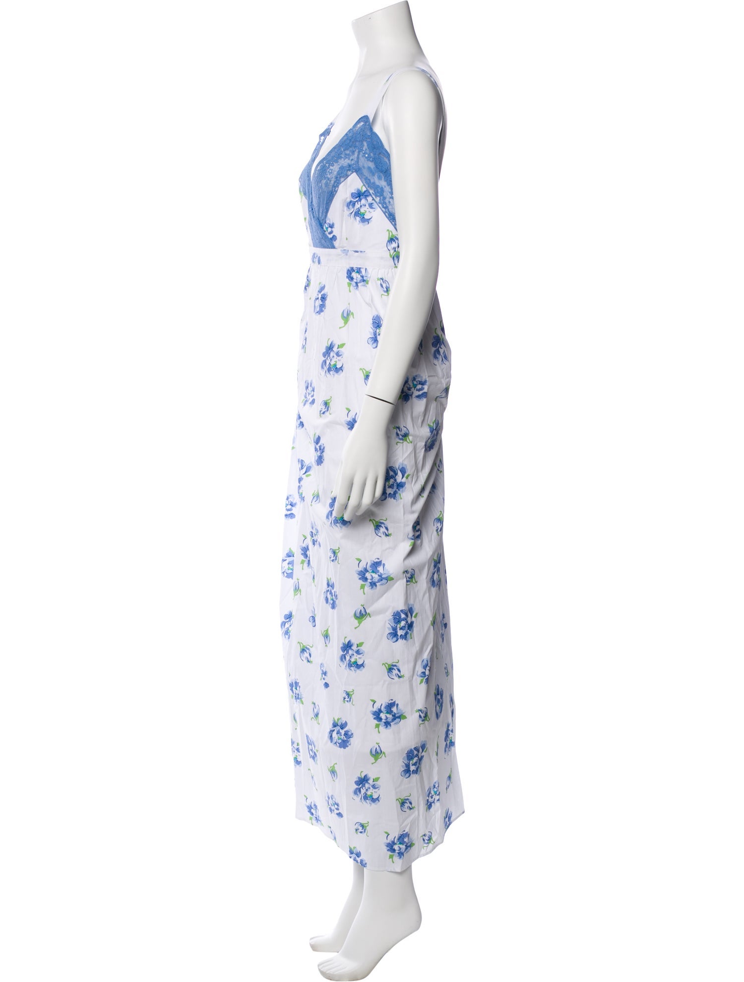 Loretta Caponi Floral Print Long Dress w/ Tags