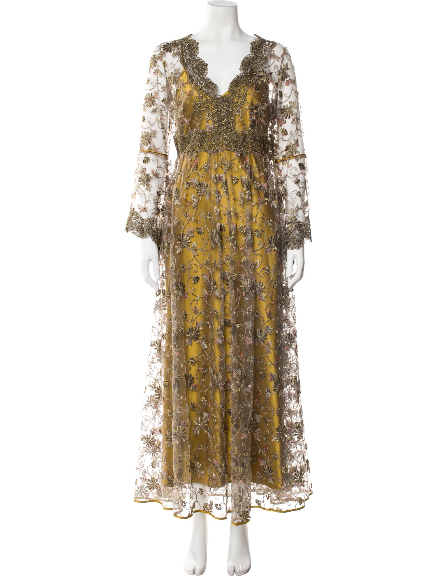 Loretta Caponi Printed Long Dress w/ Tags