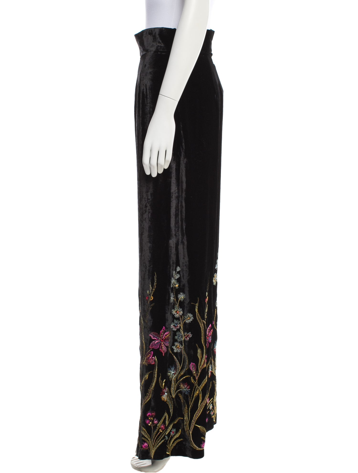 Loretta Caponi Floral Print Wide Leg Pants