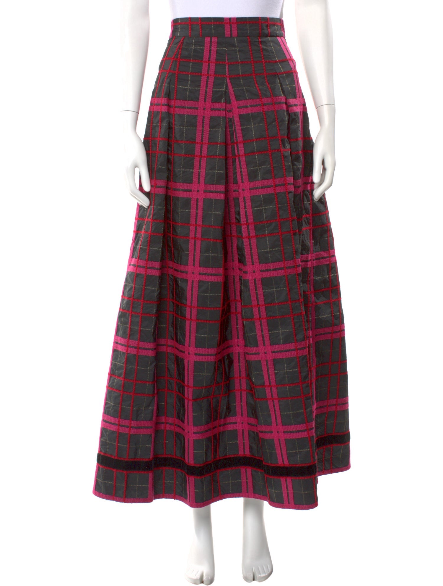 Loretta Caponi Plaid Print Long Skirt w/ Tags