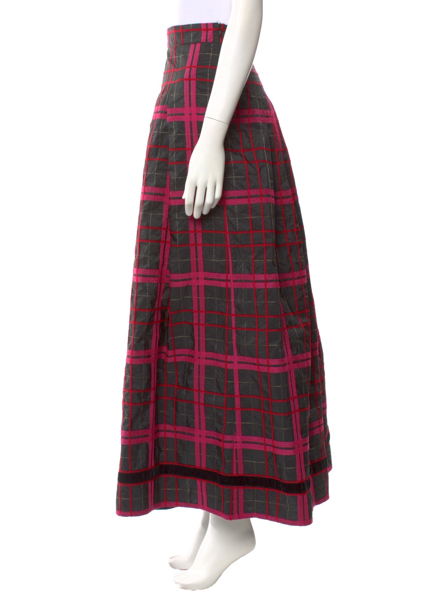 Loretta Caponi Plaid Print Long Skirt w/ Tags