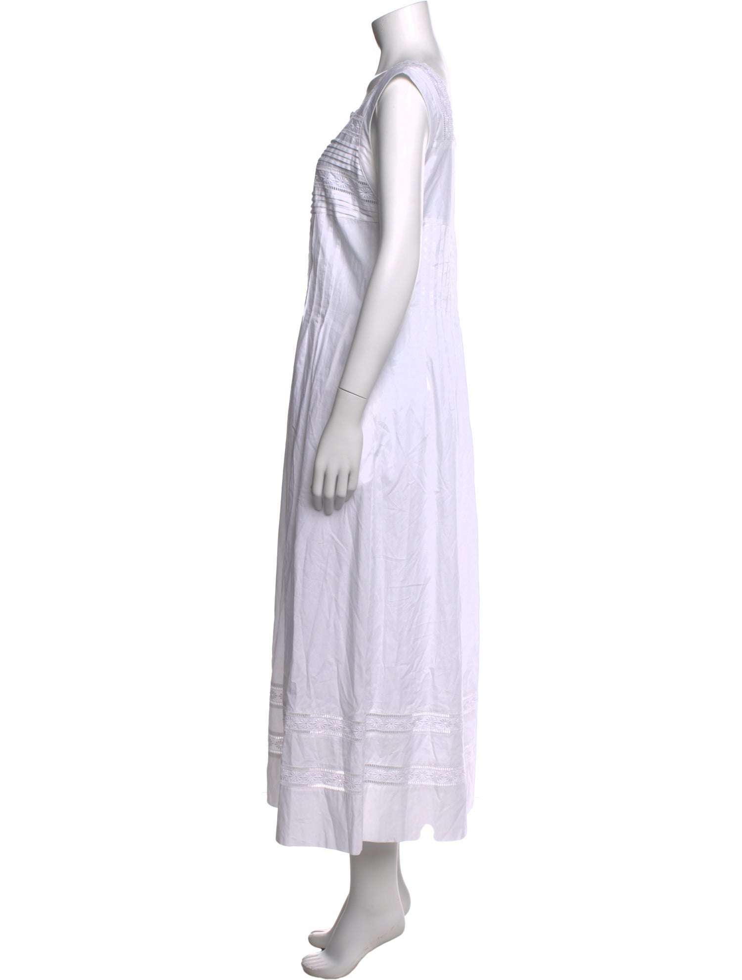 Loretta Caponi Lace Pattern Long Dress