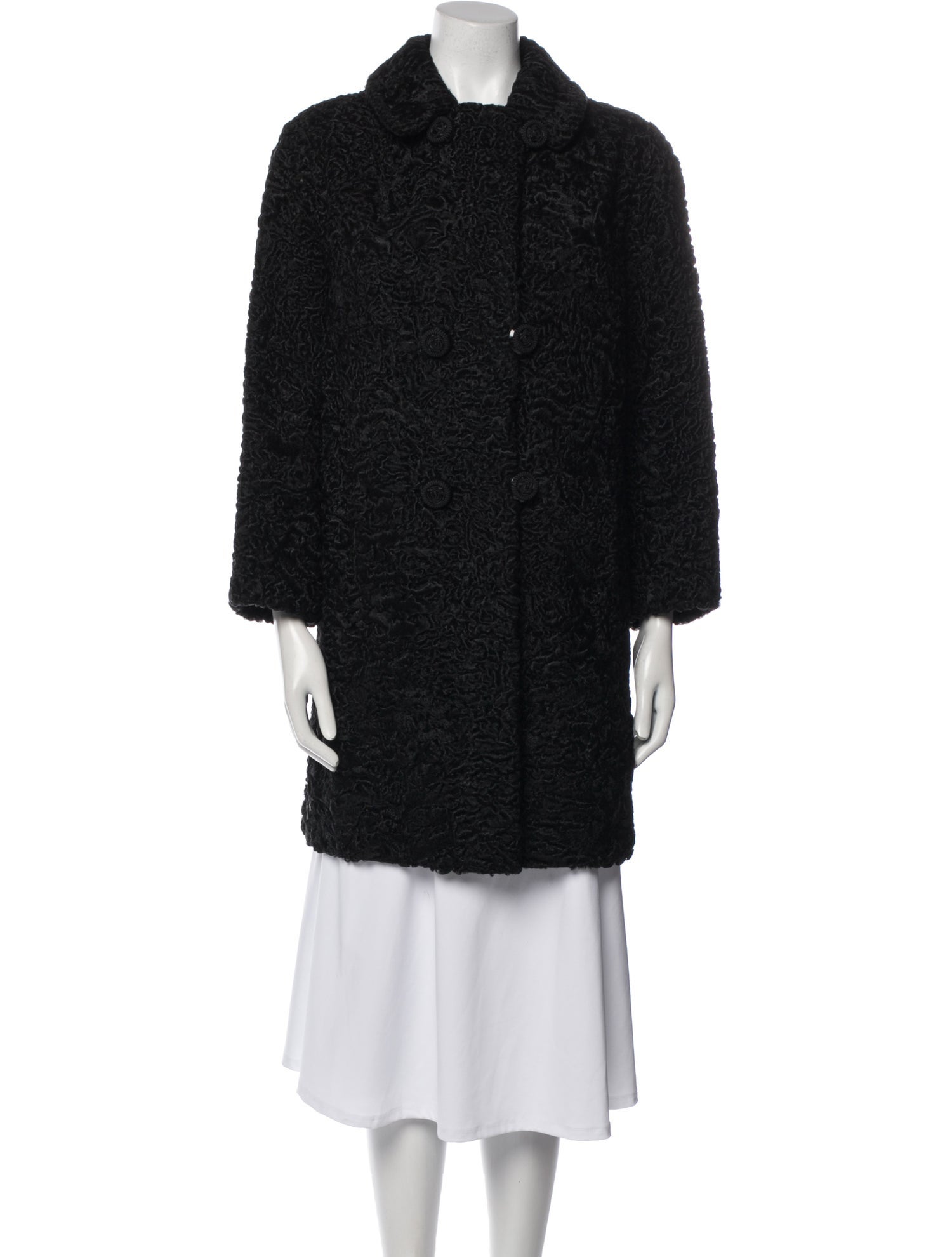 Lowenthal Furriers Vintage Lamb Fur Faux Fur Coat