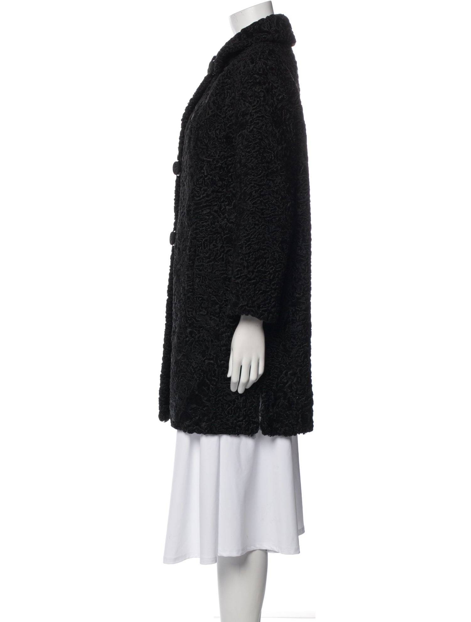 Lowenthal Furriers Vintage Lamb Fur Faux Fur Coat