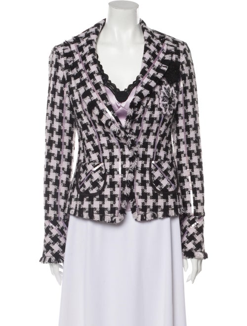 Louis Feraud Plaid Print Blazer Purple