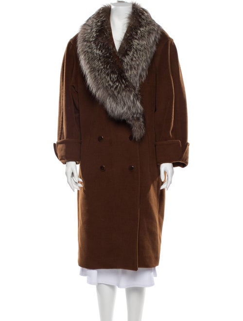 Louis Feraud Wool Faux Fur Coat Wool