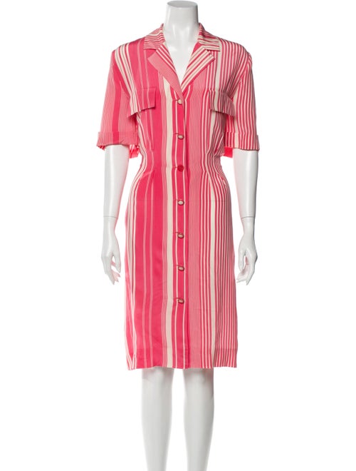 Louis Feraud Silk Knee-Length Dress Pink