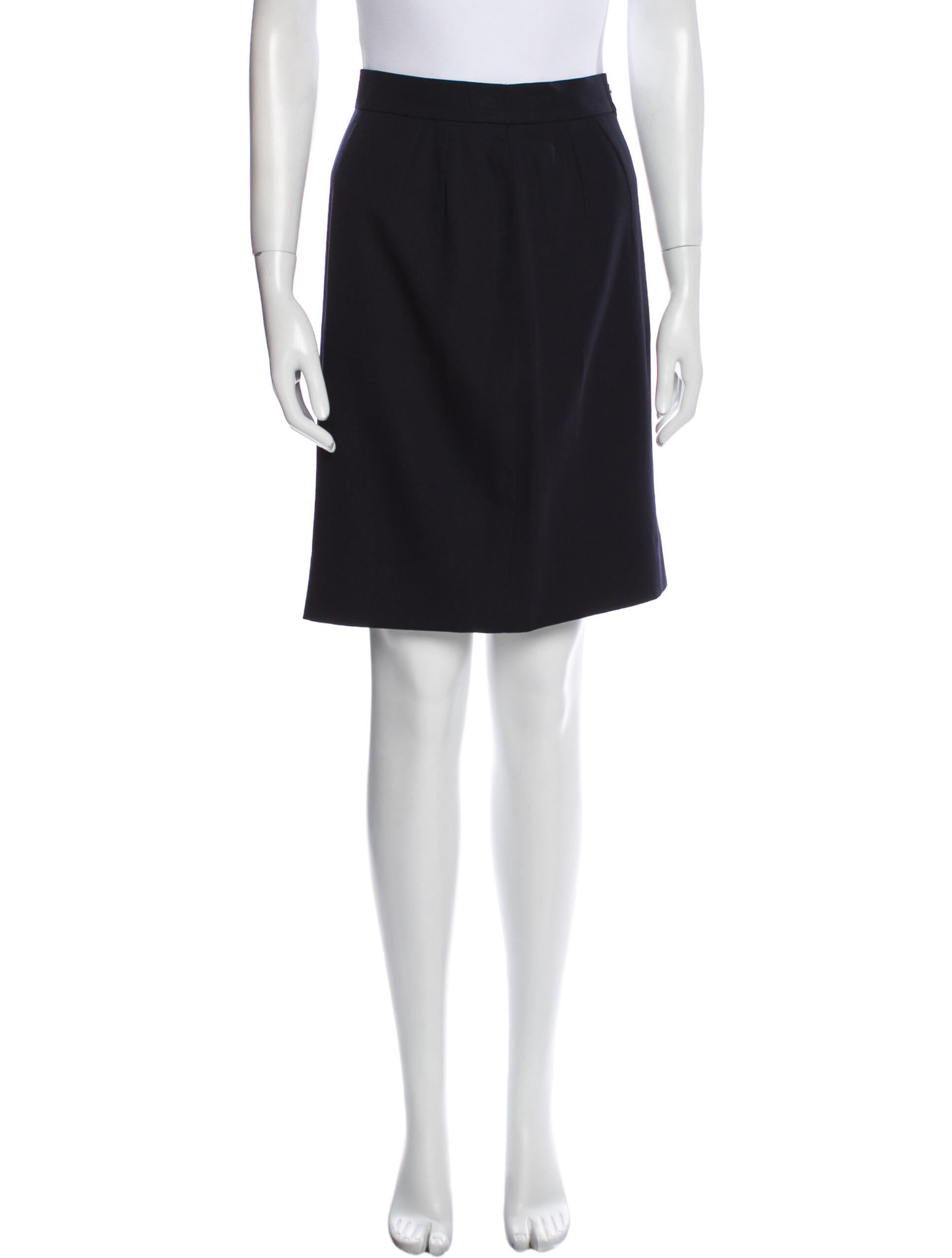 Louis Feraud Pleated Accents Knee-Length Skirt
