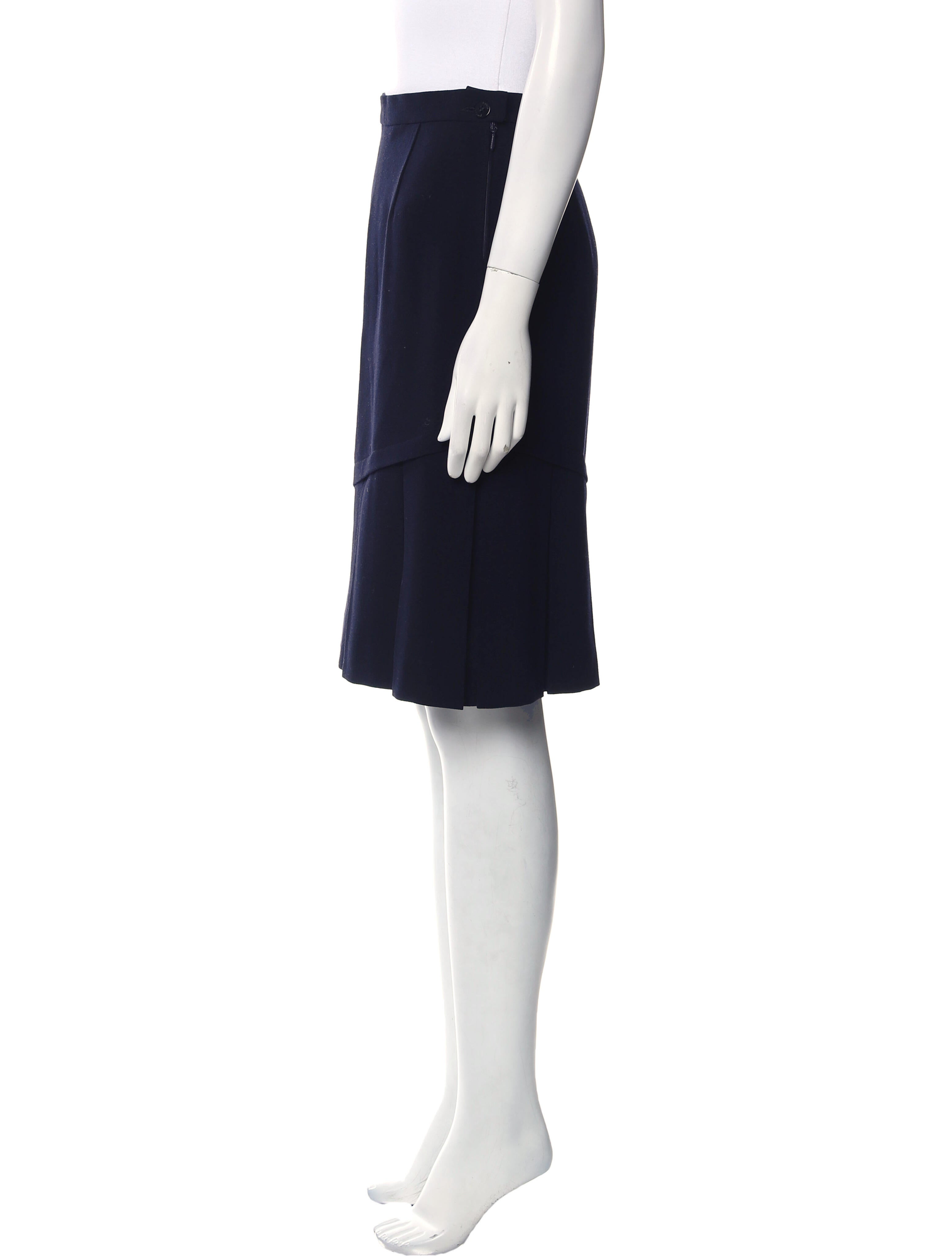 Louis Feraud Wool Knee-Length Skirt