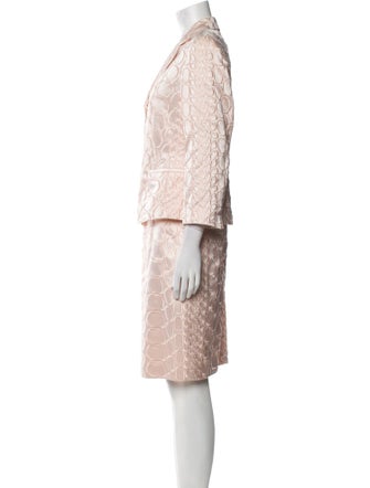 Louis Feraud Silk Lace Pattern Skirt Suit