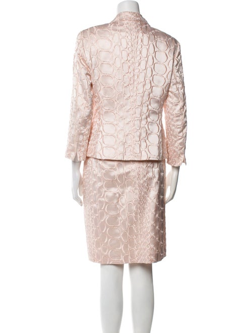Louis Feraud Silk Lace Pattern Skirt Suit
