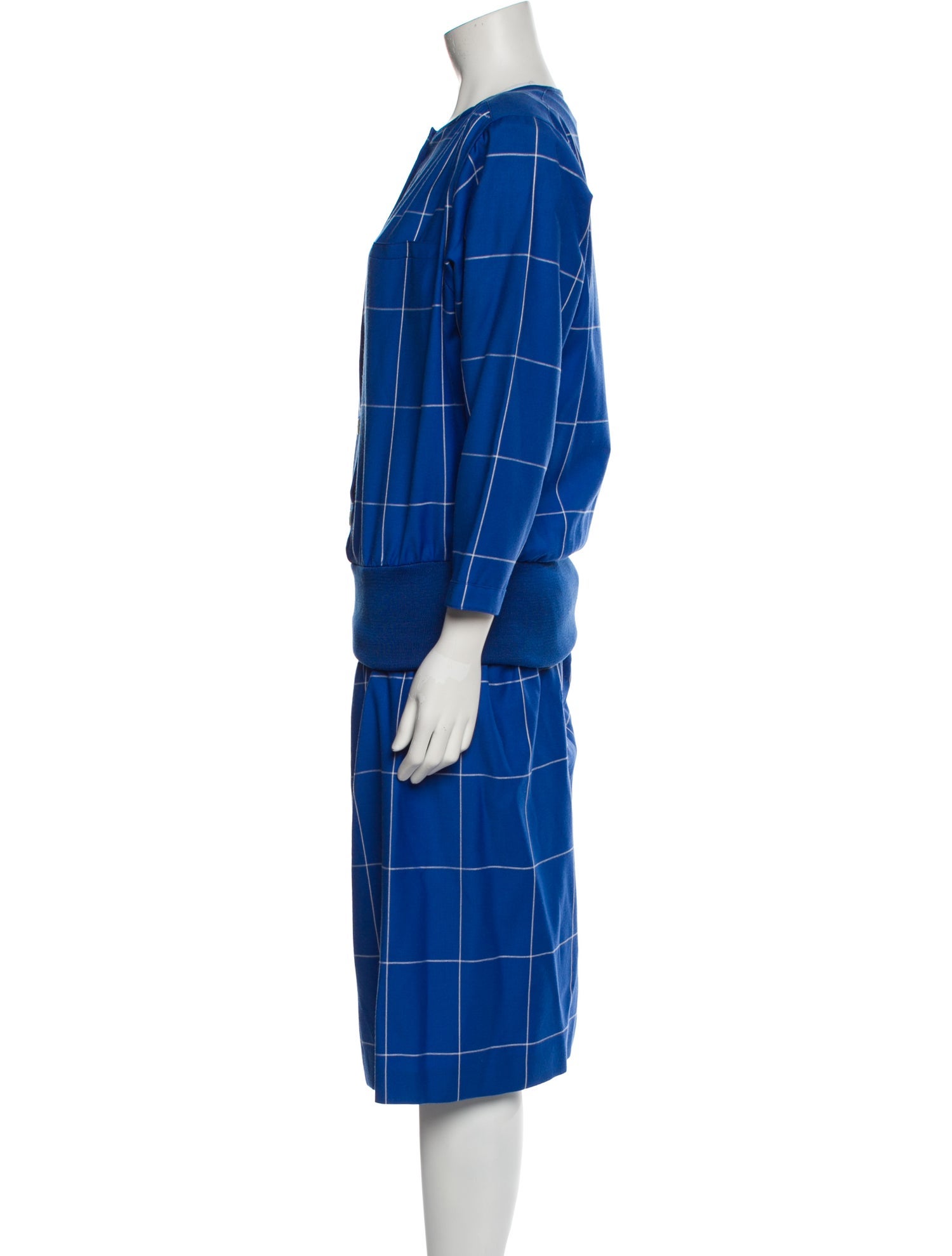 Louis Feraud Virgin Wool Printed Skirt Suit