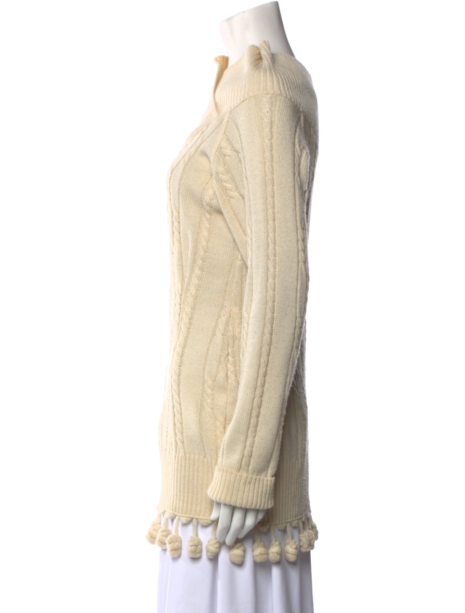 Louis Feraud Striped Mock Neck Sweater