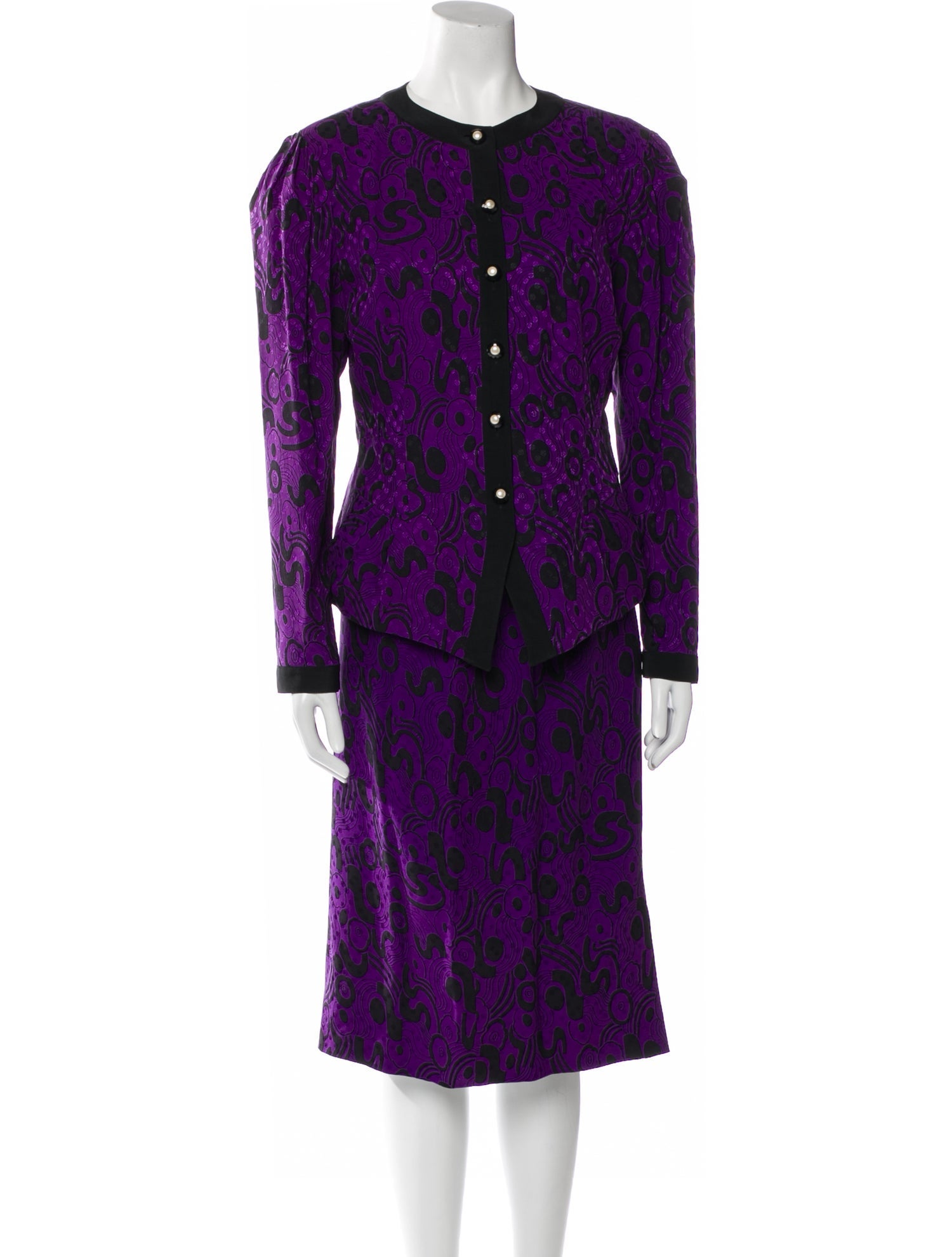 Louis Feraud Silk Printed Skirt Set