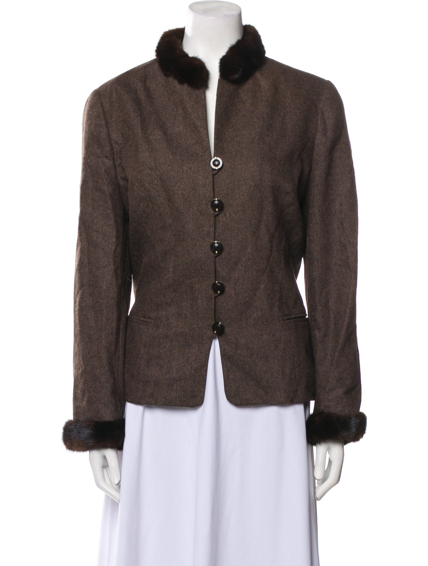 Louis Feraud Vintage Virgin Wool Fur Jacket