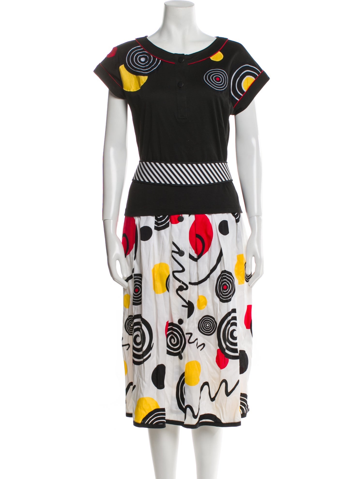 Louis Feraud Vintage Printed Skirt Set