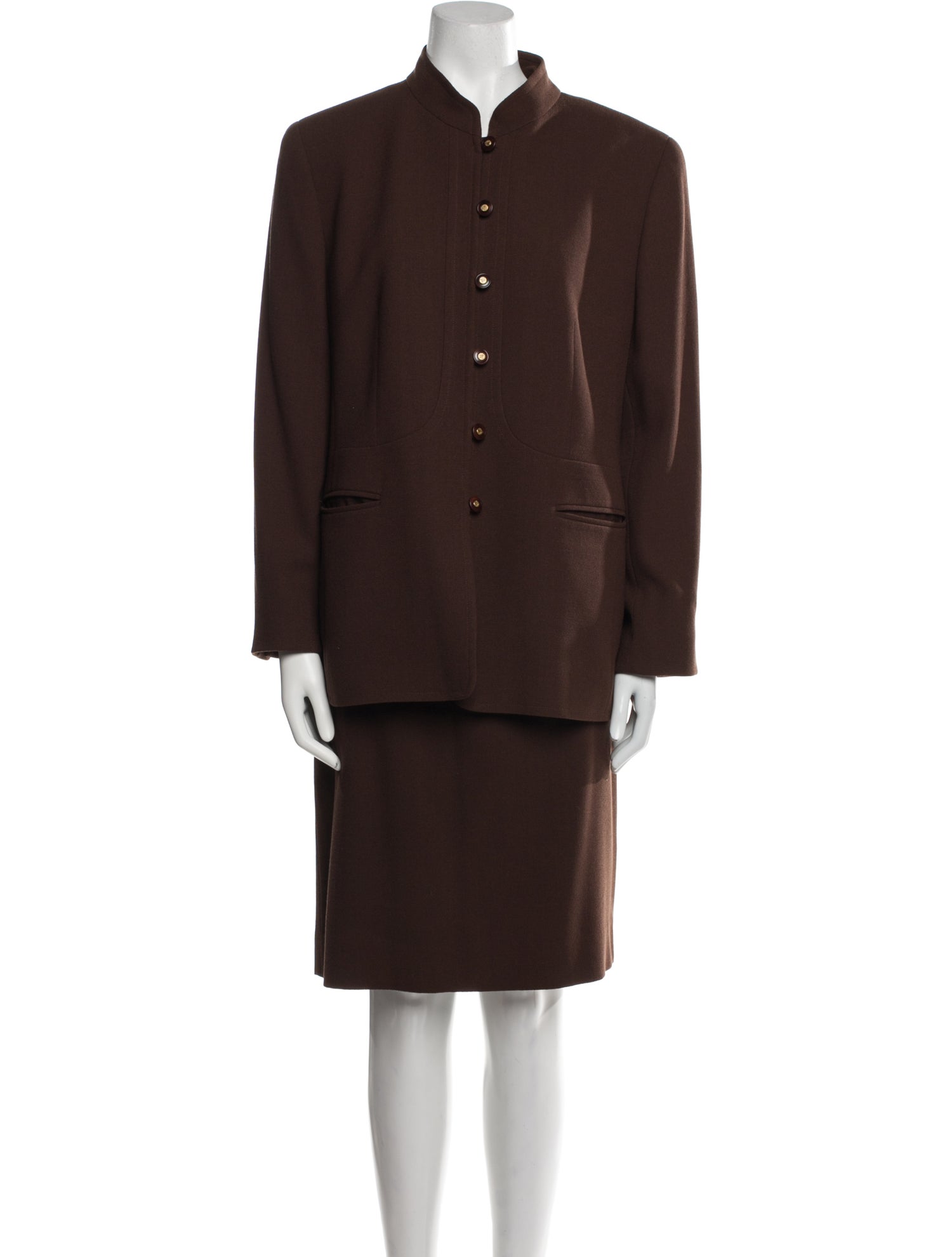 Louis Feraud Virgin Wool Skirt Set