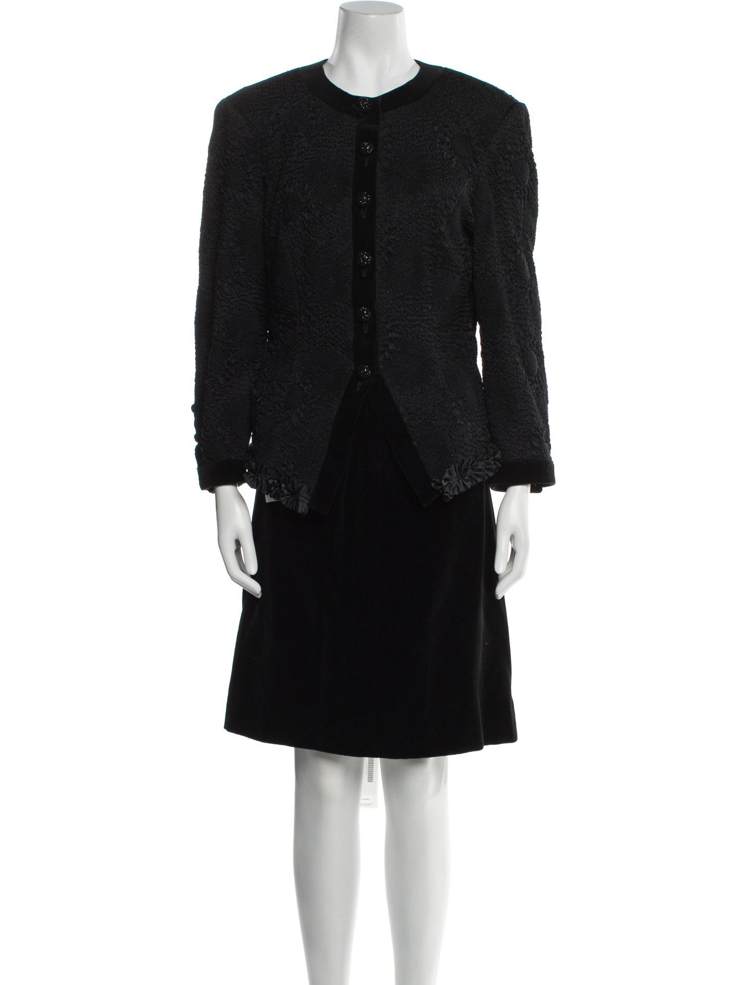 Louis Feraud Ruffle Embellishment Skirt Suit