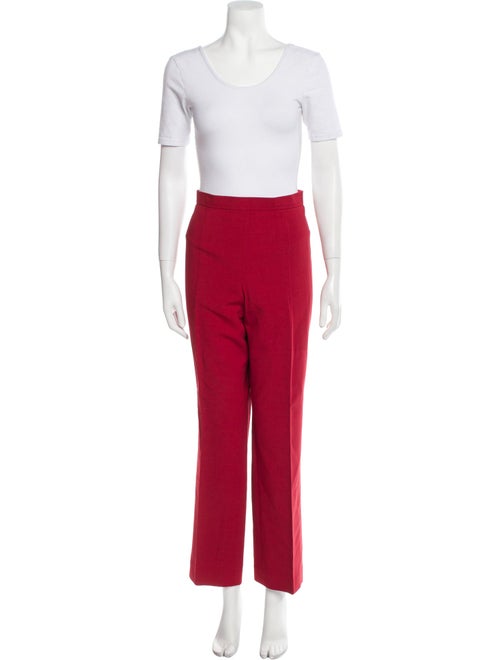 Louis Feraud Virgin Wool Embroidered Accent Pantsuit