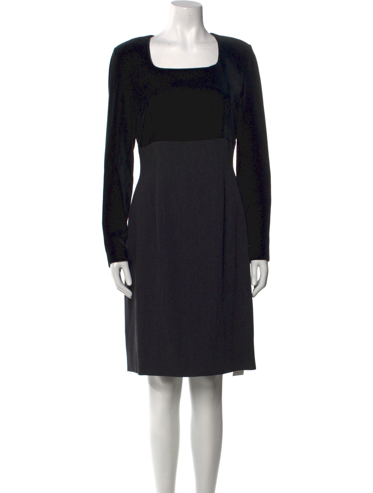 Louis Feraud Square Neckline Knee-Length Dress