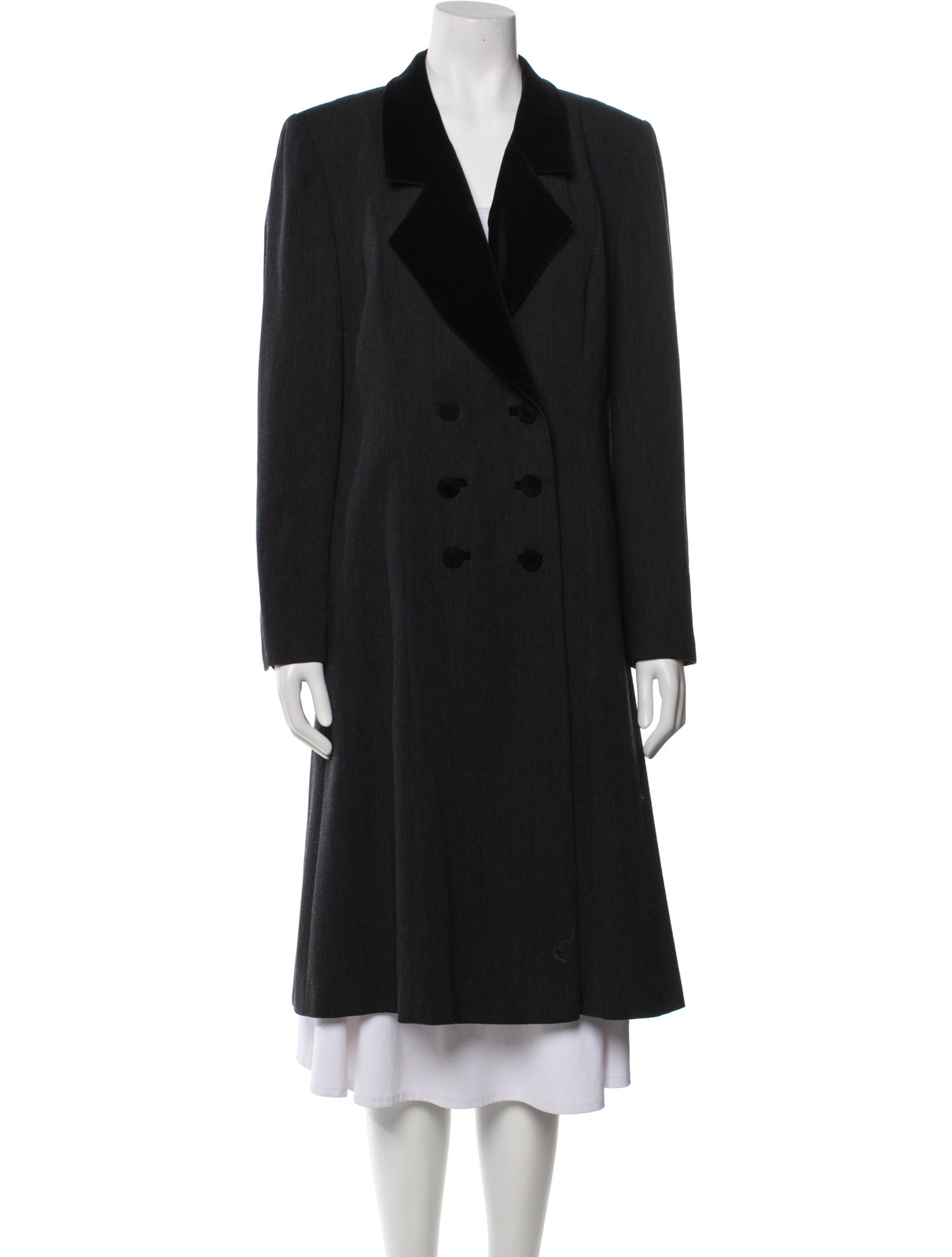 Louis Feraud Virgin Wool Faux Fur Coat