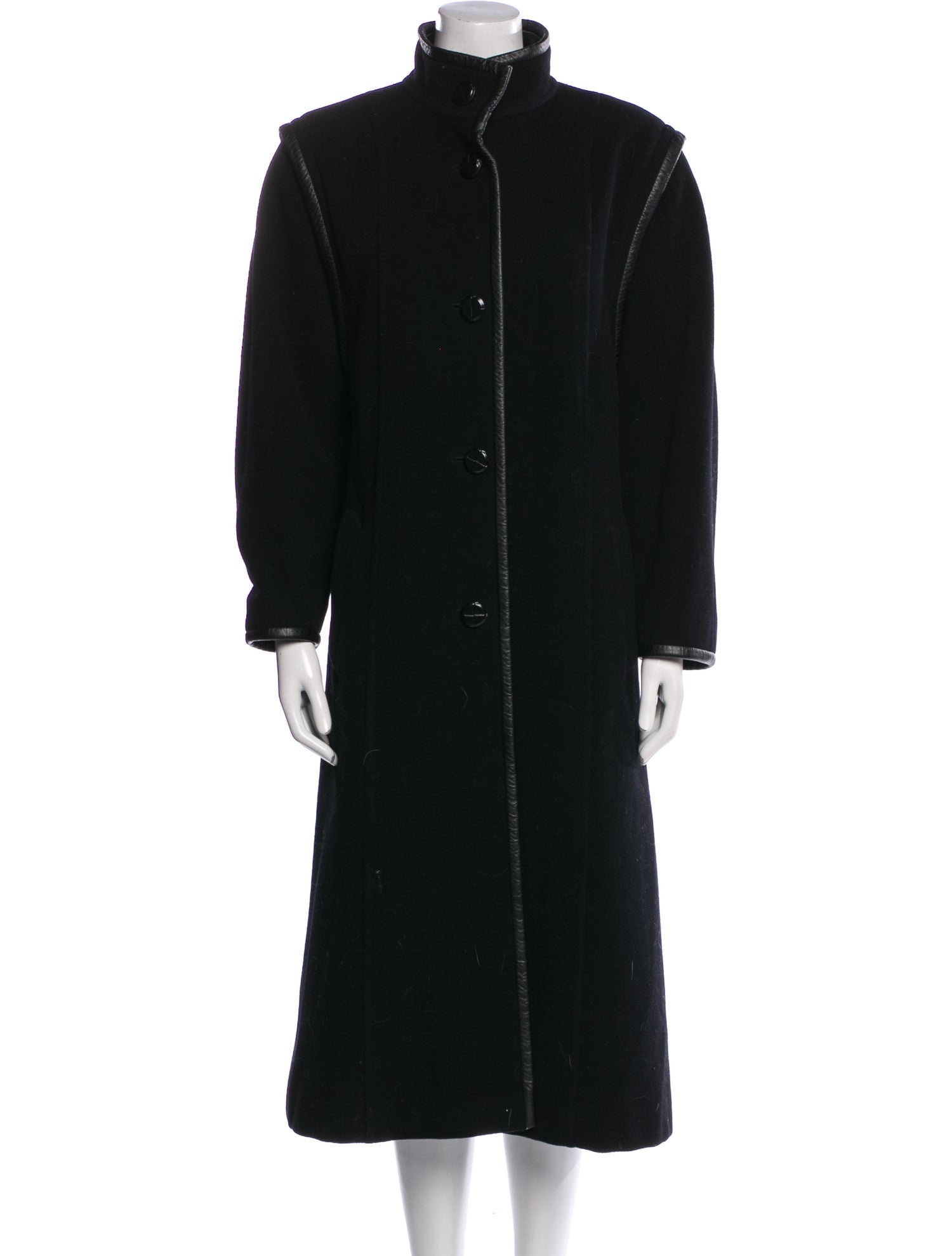 Louis Feraud Wool Faux Fur Coat
