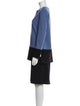 Louis Feraud Wool Colorblock Pattern Skirt Set