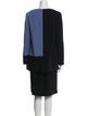 Louis Feraud Wool Colorblock Pattern Skirt Set