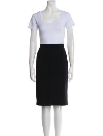 Louis Feraud Wool Colorblock Pattern Skirt Set